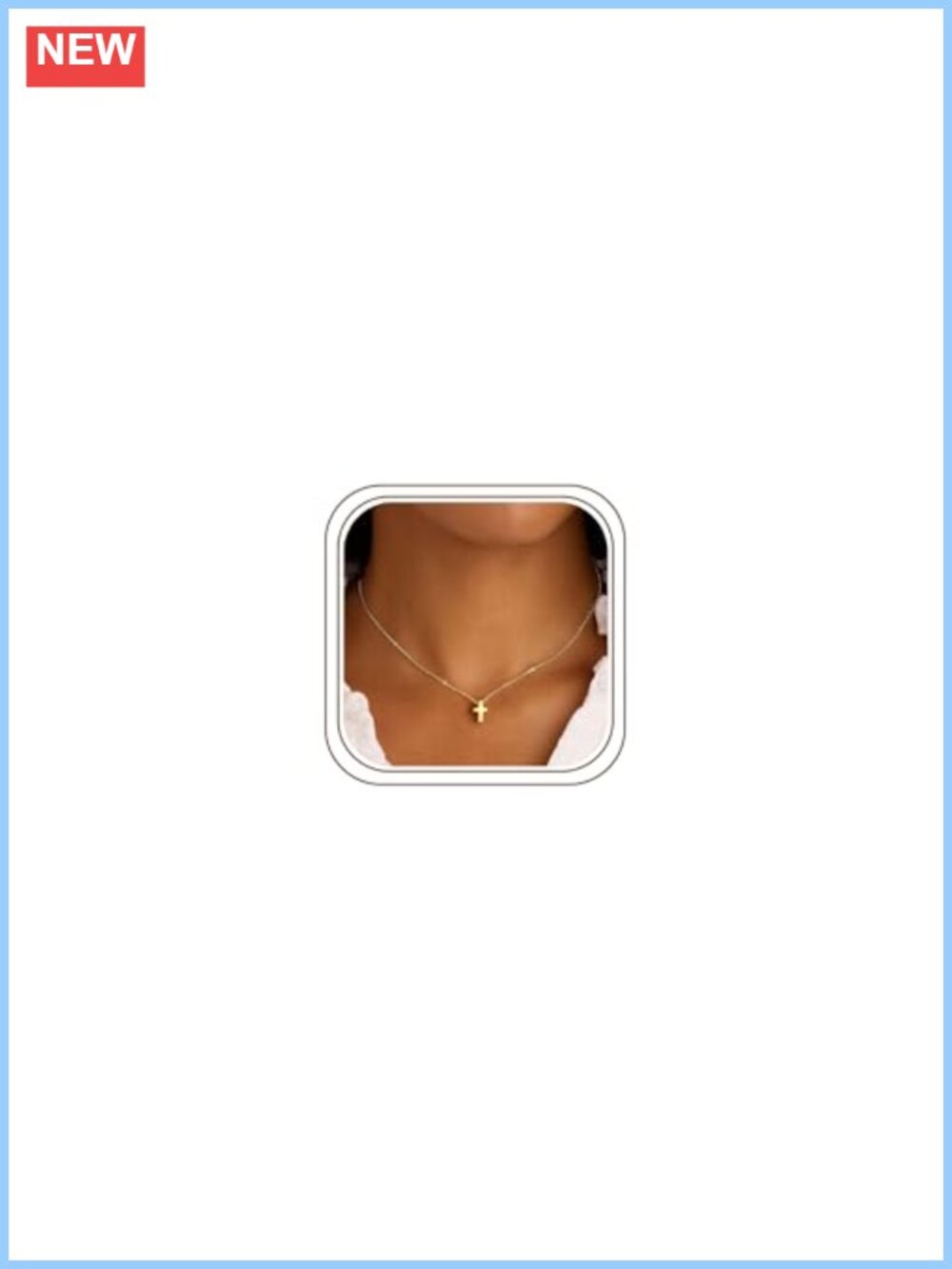 Dainty 14K Gold Plated Cross Necklace Minimalist Pendant Jewelry